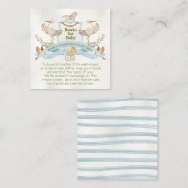 Tarjeta De Visita Cuadrada Libros acuáticos de Escudo de cigüeñas para bebé