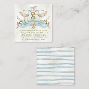 Tarjeta De Visita Cuadrada Libros acuáticos de Escudo de cigüeñas para bebé