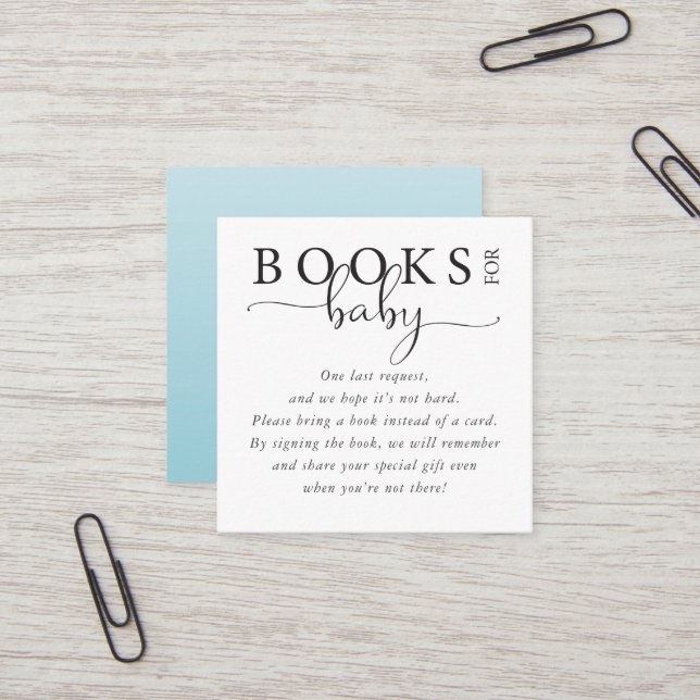 Tarjeta De Visita Cuadrada Libros modernos para insertar bebé (Anverso/Reverso In Situ)