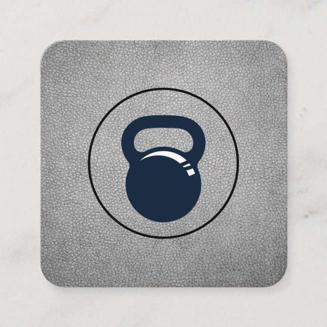 Tarjeta De Visita Cuadrada Lifador de peso entrenador personal Kettle Bell (Anverso)