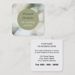 Tarjeta De Visita Cuadrada Life Coach Reiki Diamond Look Business Card