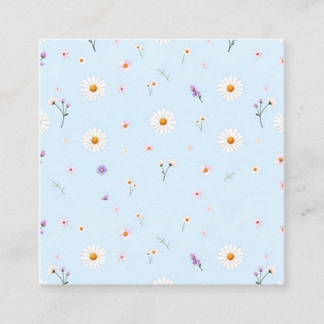 Tarjeta De Visita Cuadrada Lilac Bloomlets  (Anverso)