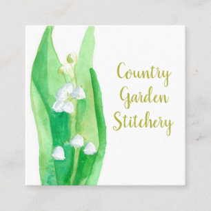 Tarjeta De Visita Cuadrada Lily de la Flor de Agua Botánica del Valle