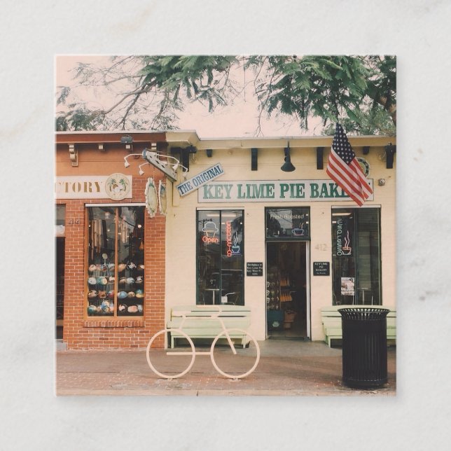 Tarjeta De Visita Cuadrada Lime Pie Bakery - Key West - Florida (Anverso)