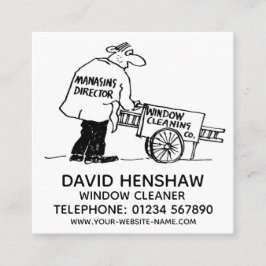 Tarjeta De Visita Cuadrada Limpiador de ventanas o limpieza de ventanas