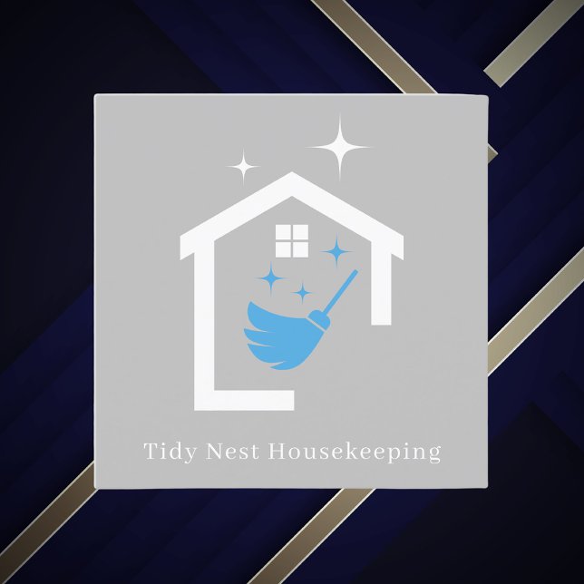 Tarjeta De Visita Cuadrada Limpieza de casas Retro Moderna (Subido por el creador)