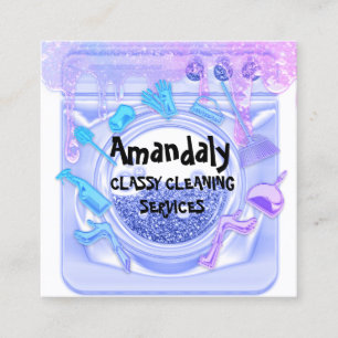 Tarjeta De Visita Cuadrada Limpieza de Jabón de código QR del logotipo de Off