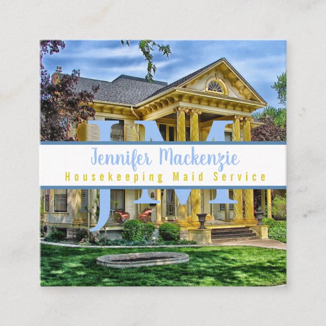 Tarjeta De Visita Cuadrada Limpieza del servicio de limpieza de limpieza de l (Anverso)