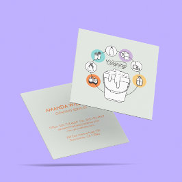 Tarjeta De Visita Cuadrada Limpieza y portería