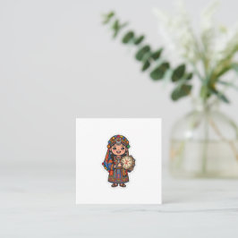 Tarjeta De Visita Cuadrada Lindo Kawaii Amazigh Ber