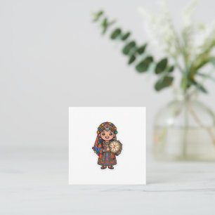 Tarjeta De Visita Cuadrada Lindo Kawaii Amazigh Ber