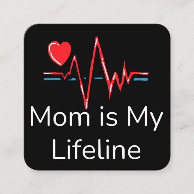 Tarjeta De Visita Cuadrada Línea Mamá-es-Mi-Vida (Anverso)