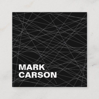 Tarjeta De Visita Cuadrada Líneas de movimiento modernas y audaces, negro pro