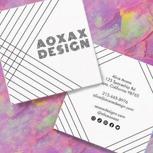 Tarjeta De Visita Cuadrada Líneas minimalistas Resumen de formas Gráfico únic