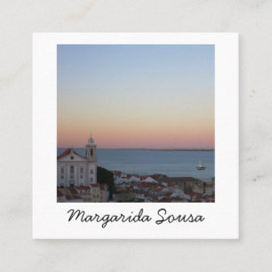 Tarjeta De Visita Cuadrada Lisboa Portugal Ciudad Europa Foto Turismo fotogr