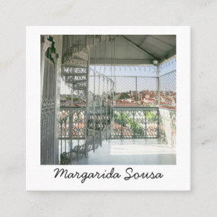 Tarjeta De Visita Cuadrada Lisboa Portugal Ciudad Europa Foto Turismo fotogr