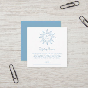 Tarjeta De Visita Cuadrada Little Sunshine Display Baby Shower Blue