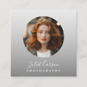 Tarjeta De Visita Cuadrada Llamada de fotografía guión caligrafía círculo fot