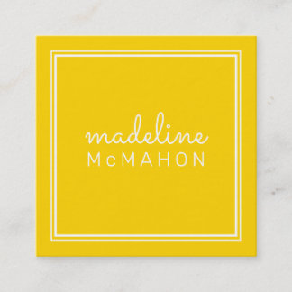 Tarjeta De Visita Cuadrada LLAMADO CARD cuadrado preppy amarillo brillante mo