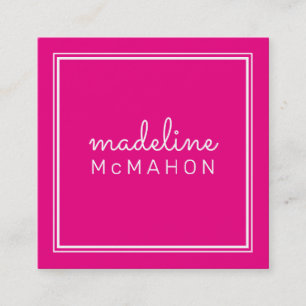 Tarjeta De Visita Cuadrada LLAMADO CARD cuadrado preppy moderno rosa hollywoo