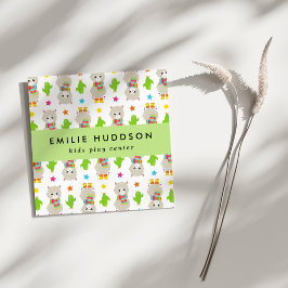 Tarjeta De Visita Cuadrada Llamas Cutas, Centro de Juegos Infantiles, Centro 