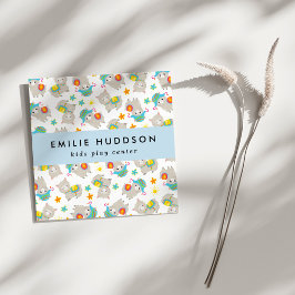 Tarjeta De Visita Cuadrada Llamas Cutas, Centro de Juegos Infantiles, Centro 