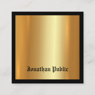 Tarjeta De Visita Cuadrada Llano abstracto profesional del oro elegante del