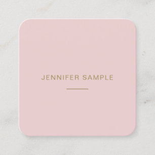 Tarjeta De Visita Cuadrada Llano minimalista moderno del oro rosado elegante