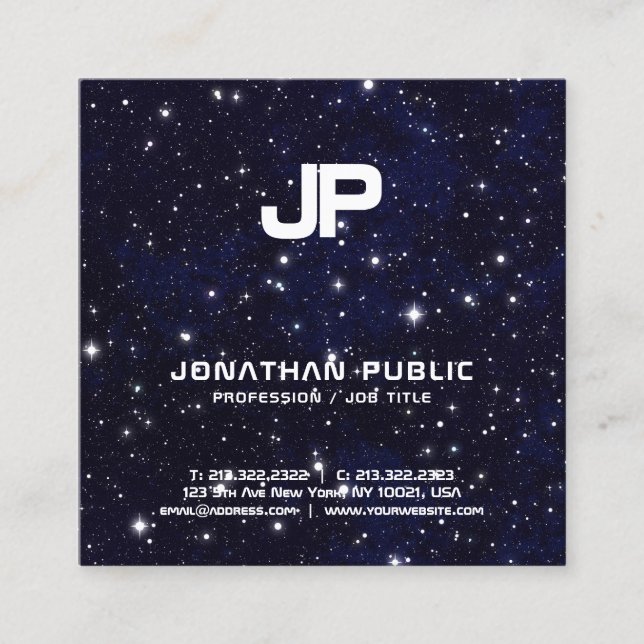 Tarjeta De Visita Cuadrada Llanto monograma del Universo Espacial de la Físic (Anverso)