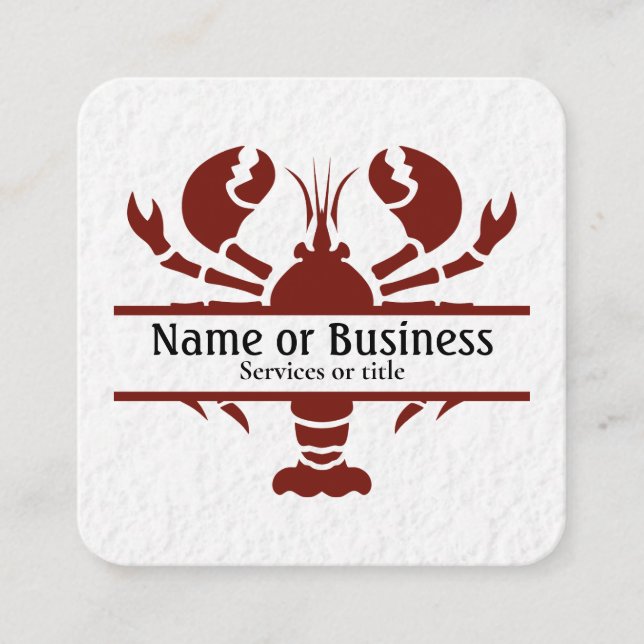 Tarjeta De Visita Cuadrada Lobster (Anverso)
