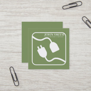 Tarjeta De Visita Cuadrada Logo de cable de extensión de electricista moderno