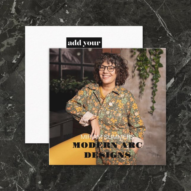 Tarjeta De Visita Cuadrada Logo de diseño profesional de fotografía moderna (Subido por el creador)