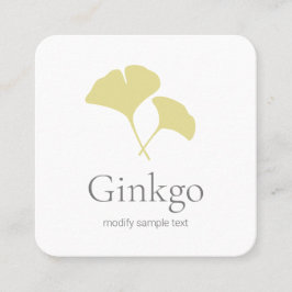 Tarjeta De Visita Cuadrada Logo de Ginkgo Leaf