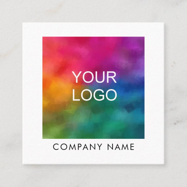 Tarjeta De Visita Cuadrada Logo de la compañía Elegant Modern Professional Te (Anverso)