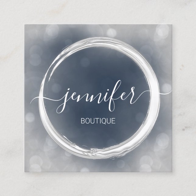 Tarjeta De Visita Cuadrada Logo de la Marina de los Artistas de Maquillaje Pr (Anverso)