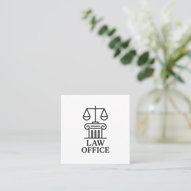 Tarjeta De Visita Cuadrada Logo de la Oficina de Derecho Elegante (Anverso de pie)