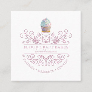Tarjeta De Visita Cuadrada Logo de la panadería de cuadros decorativos de Lav