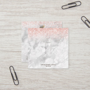 Tarjeta De Visita Cuadrada Logo de la pantalla del anillo de mármol del Purpu