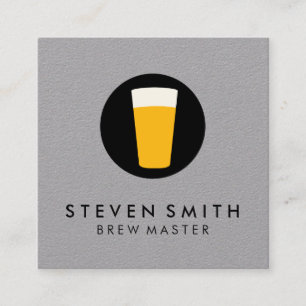 Tarjeta De Visita Cuadrada Logo de la pinta de cerveza