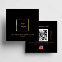 Logo de oro negro código QR Instagram sígannos