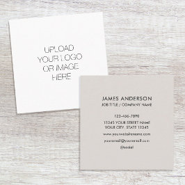 Tarjeta De Visita Cuadrada Logo de personalizado Gris claro Minimalista