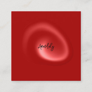 Tarjeta De Visita Cuadrada Logo del código QR Resumen rojo Minimalismo modern