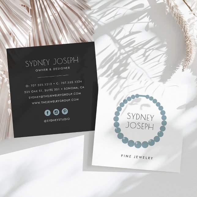 Tarjeta De Visita Cuadrada Logo del collar moderno | Diseño de joyas (Subido por el creador)