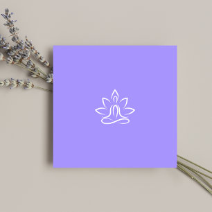 Tarjeta De Visita Cuadrada Logo del entrenador de yoga Patel Blue