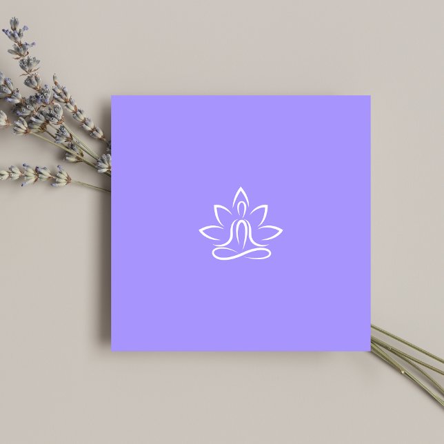 Tarjeta De Visita Cuadrada Logo del entrenador de yoga Patel Blue (Subido por el creador)