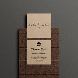 Tarjeta De Visita Cuadrada Logo del personalizado de papel Kraft gracias por 
