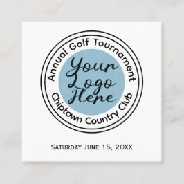 Tarjeta De Visita Cuadrada Logo del torneo de golf o personalizado de eventos