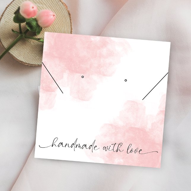 Tarjeta De Visita Cuadrada Logo Estético Rosa Exhibición de collares (Subido por el creador)