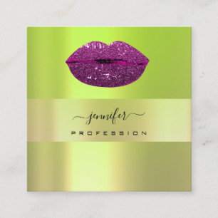 Tarjeta De Visita Cuadrada Logo Ips Artista de maquillaje Profesional Púrpur