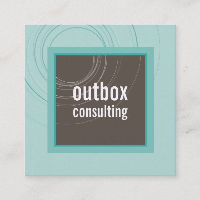 Tarjeta De Visita Cuadrada LOGO MODERNO icono cuadrado inteligente monograma  (Anverso)
